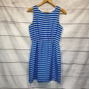 J. Crew Dress Size 6 Blue and White Stripe lined